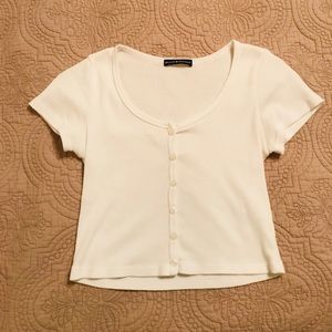 Brandy Melville button down cute crop top